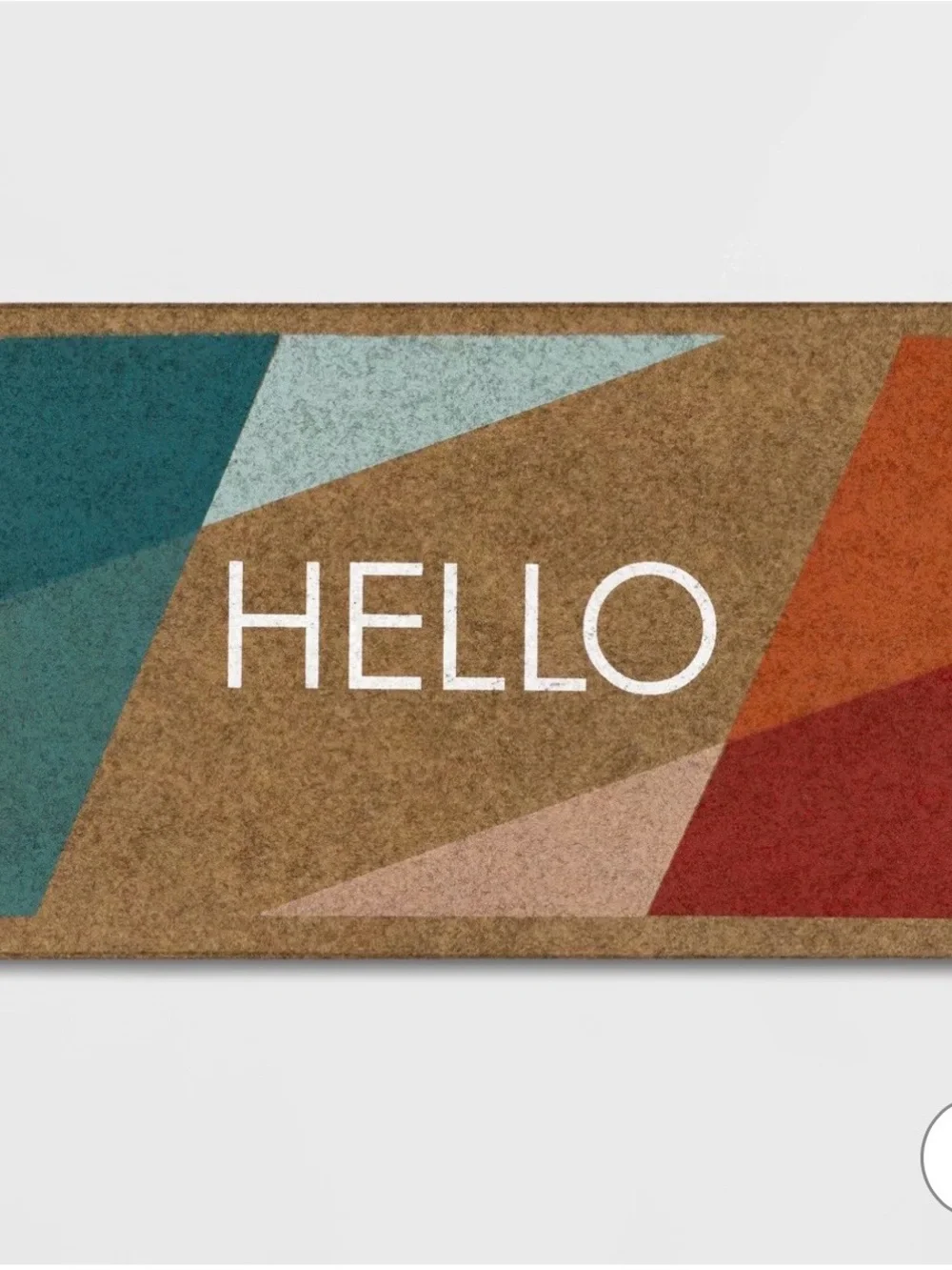 Room Essentials Hello Bright Block Faux Coir Doormat